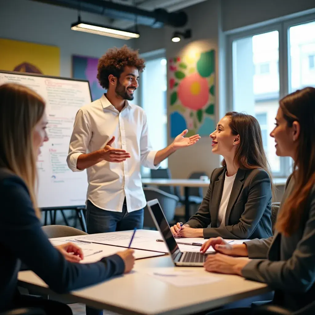 Consultant en gestion discutant avec un client sur des solutions de restructuration.